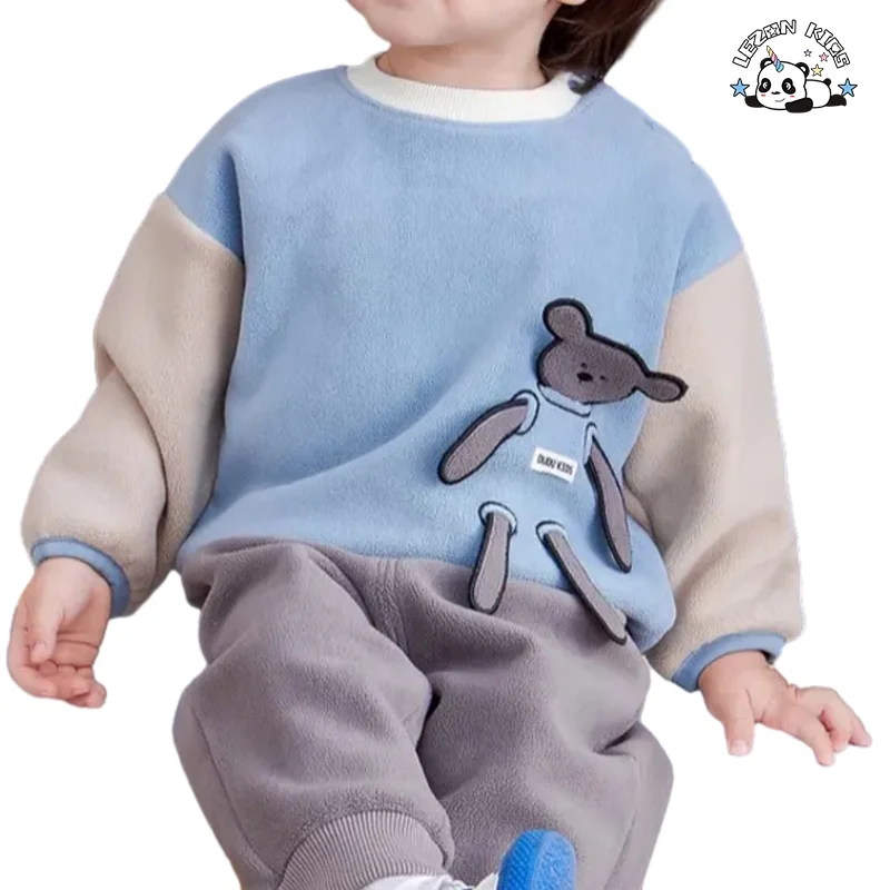 LEZONKIDS - Conjunto de Agasalho de Fleece Macio para Meninas, Personalizado, para Outono